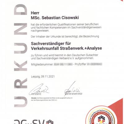 Certificate Dgusv 21